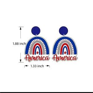 Acrylic America Rainbow Earrings‎